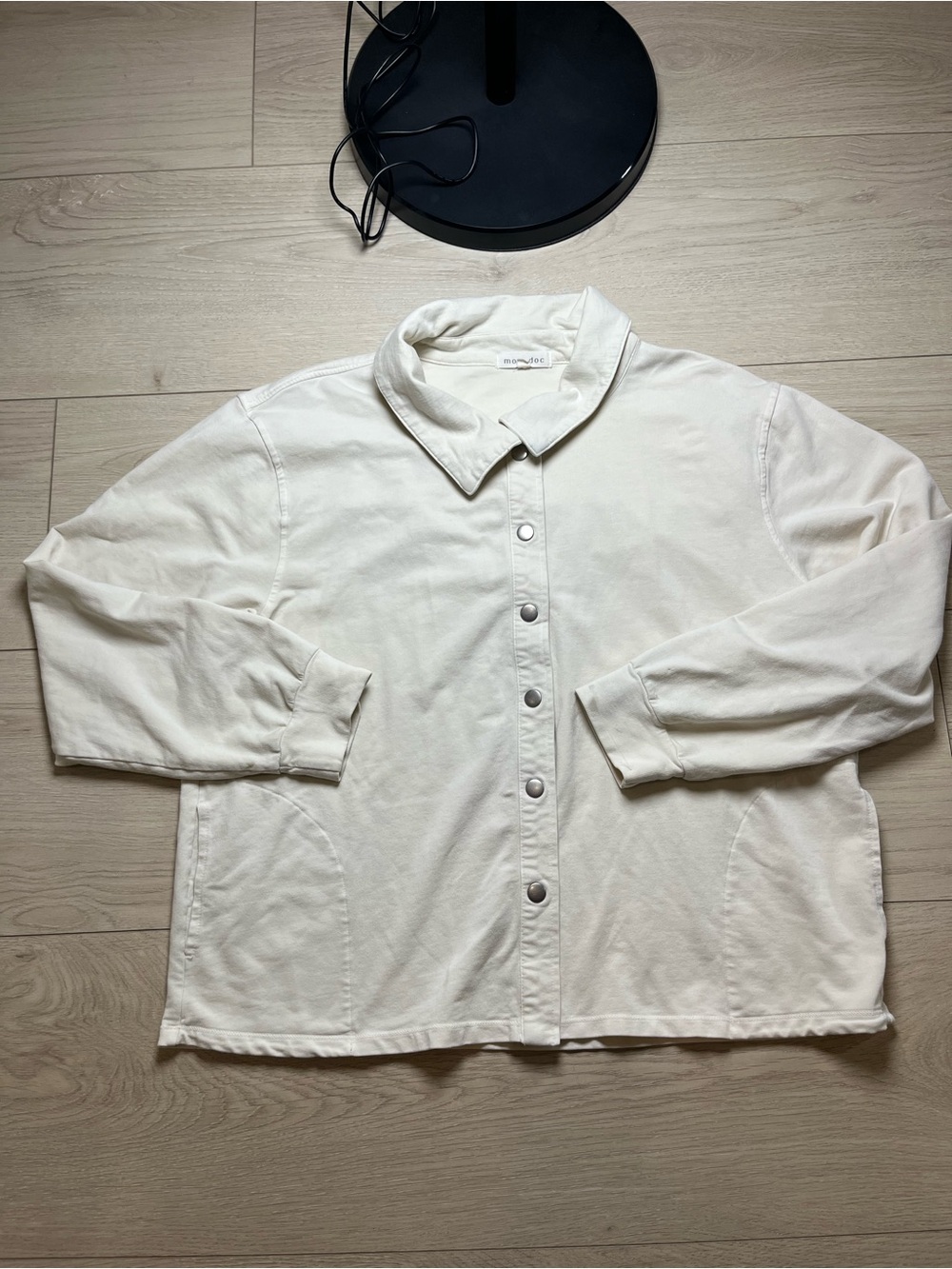 Mod O Doc Beige Shacket Silver Button Snaps Women’s Long Sleeve L-xl